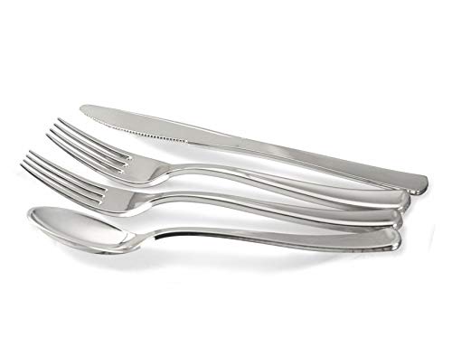 OCCASIONS " 40 guest - Full set - Wedding Disposable Plastic Plates, silverware and tumblers combo