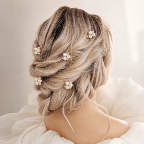 Pearl and Crystal Hair Pins for Brides, Bridesmaids, Flower Girls, and Women - 18 Pieces Wedding Hair Decorations