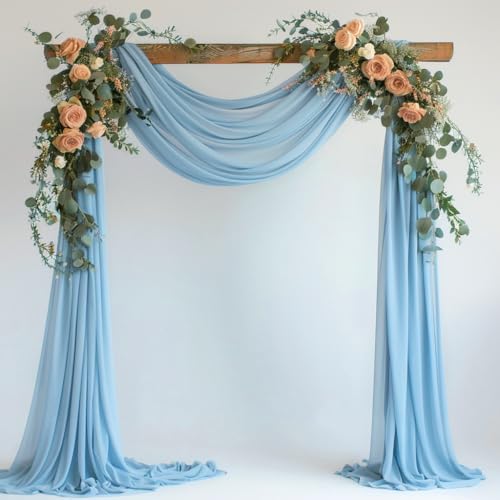 Wokceer Wedding Arch Draping Fabric Backdrop Sheer Drapes Fabric for Wedding Arbor Ceremony Party
