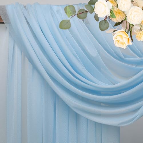 Wokceer Wedding Arch Draping Fabric Backdrop Sheer Drapes Fabric for Wedding Arbor Ceremony Party