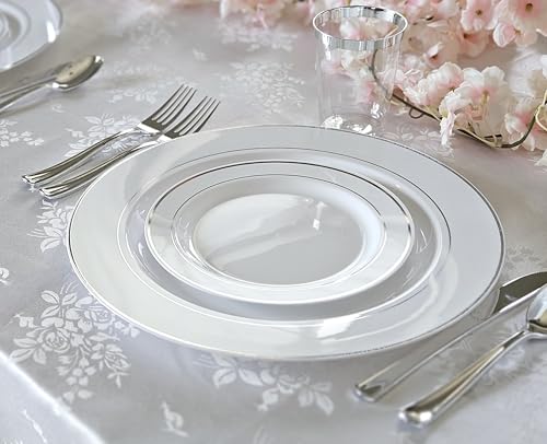 OCCASIONS " 40 guest - Full set - Wedding Disposable Plastic Plates, silverware and tumblers combo