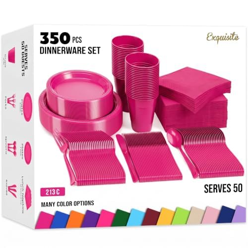 350 Pcs Plastic Dinnerware Set - Exquisite
