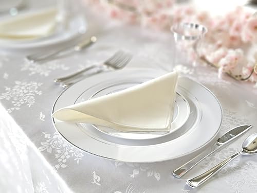 OCCASIONS " 40 guest - Full set - Wedding Disposable Plastic Plates, silverware and tumblers combo