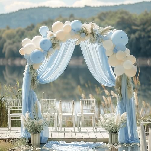 Wokceer Wedding Arch Draping Fabric Backdrop Sheer Drapes Fabric for Wedding Arbor Ceremony Party
