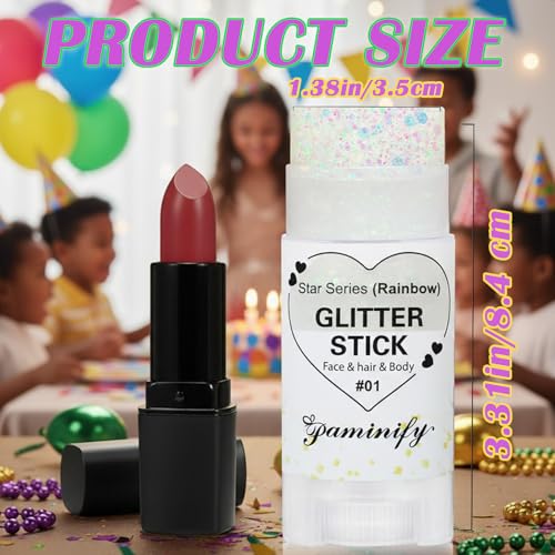 Hair Glitter Stick with Chunky Glitter for Festivals, Raves & Parties
