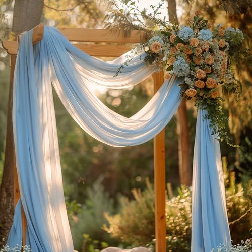 Wokceer Wedding Arch Draping Fabric Backdrop Sheer Drapes Fabric for Wedding Arbor Ceremony Party