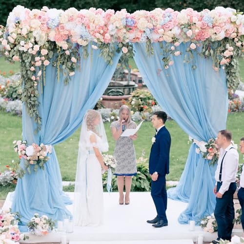 Wokceer Wedding Arch Draping Fabric Backdrop Sheer Drapes Fabric for Wedding Arbor Ceremony Party
