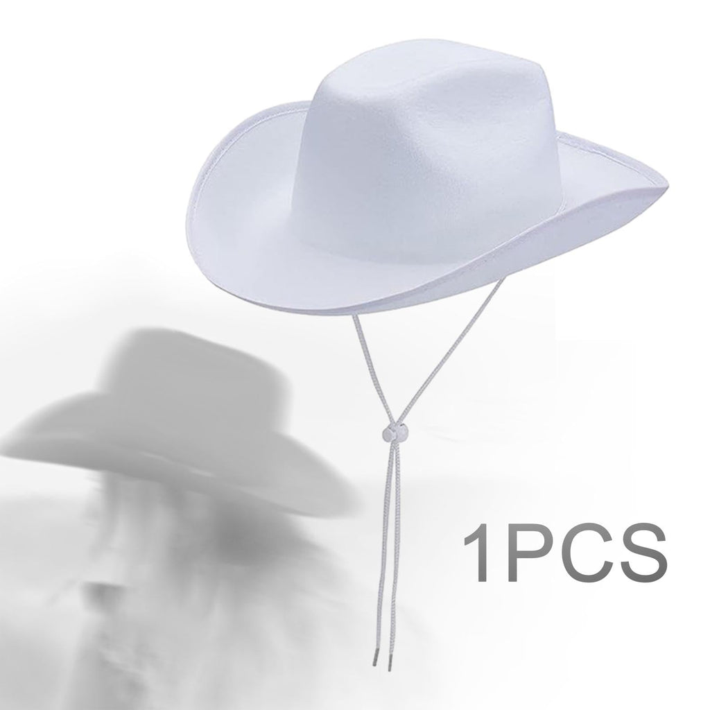 kowaku Cowboy Hat for Women Men Adult Girls Teens Western Cowgirl Hat with Chin Strap Chic Fashionable Comfortable Wide Brim Party Supplies Suitable, 6 Pcs