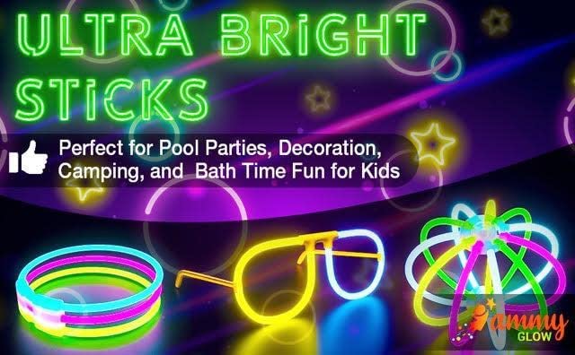 Glow Sticks Bulk, Glow in The Dark Party Supplies w/ Eye Glasses Kit, Bracelets Necklaces & More, 12 Hours Glow Party Pack 8 inch for Kids, Mardi Gras, Party Favors for kids 8-12