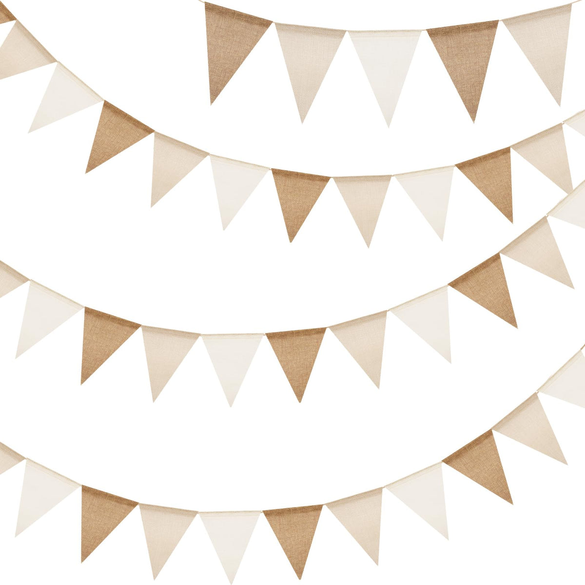 G2PLUS Pre-Strung Burlap Pennant Banners
