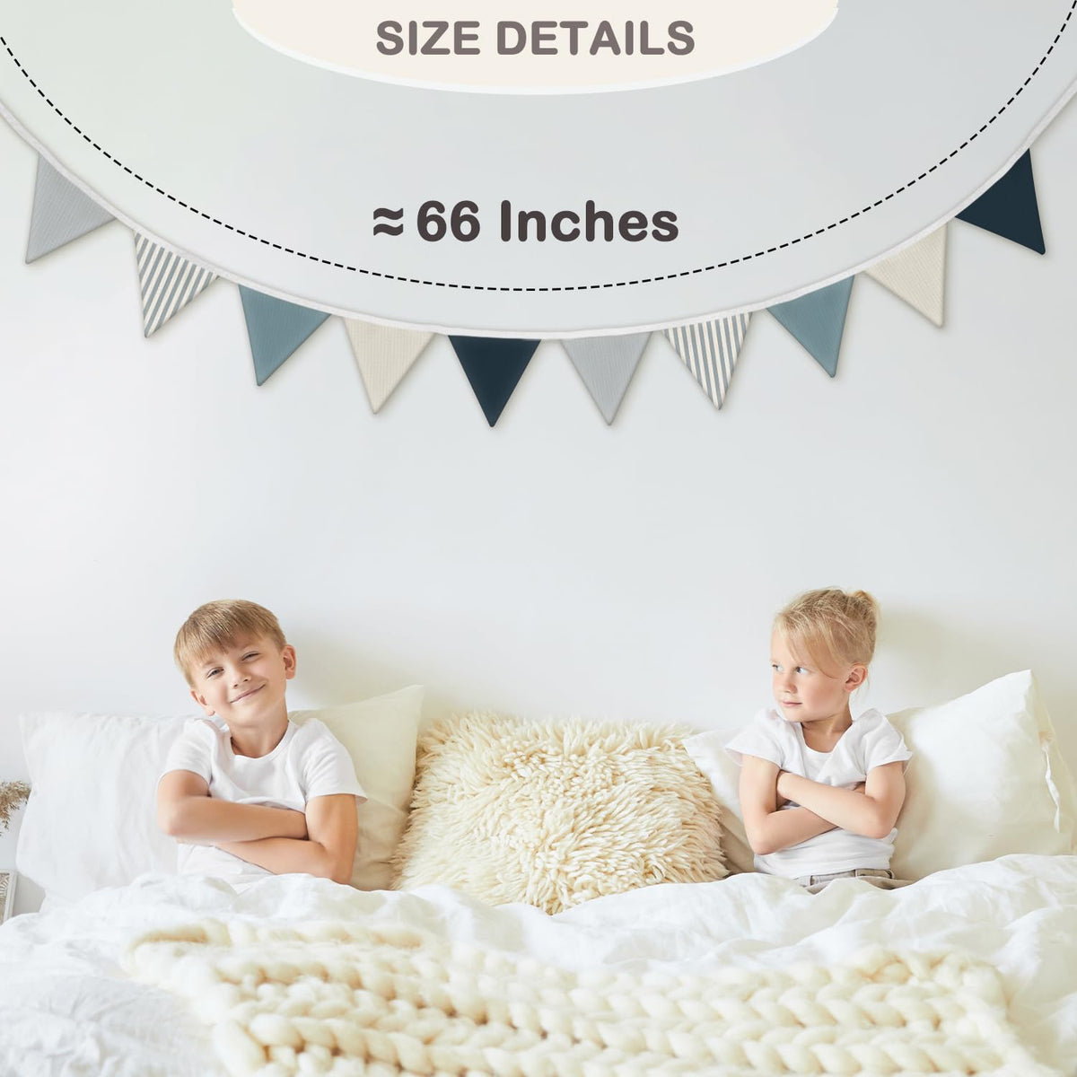 Wheatwin Playroom Decor Pennant Banner Flags 5.5Ft, Nursery Baby Girls Boys Banner Toddler Room Decor for Kids Bed Baby Shower Birthday Party