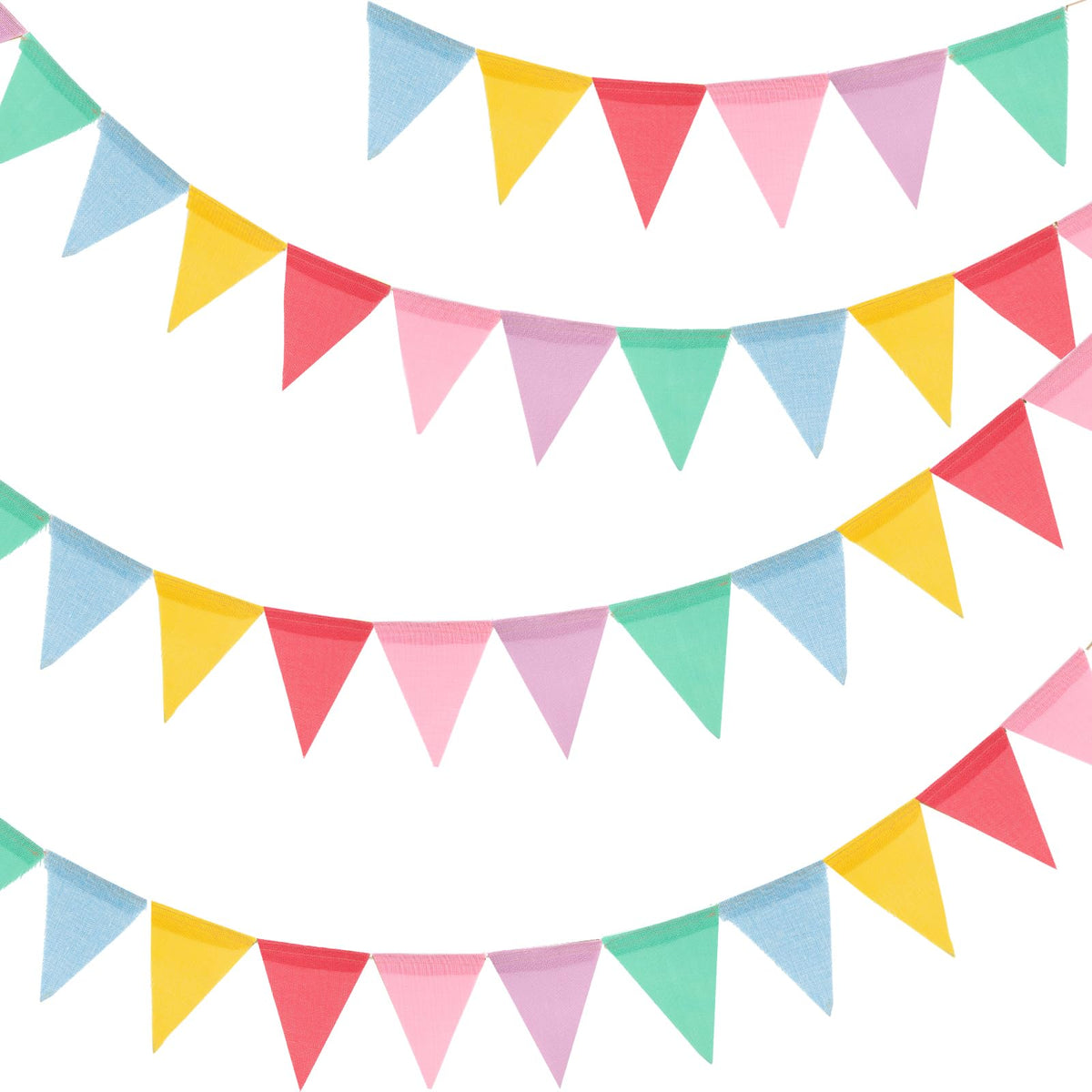 G2PLUS Pre-Strung Burlap Pennant Banners