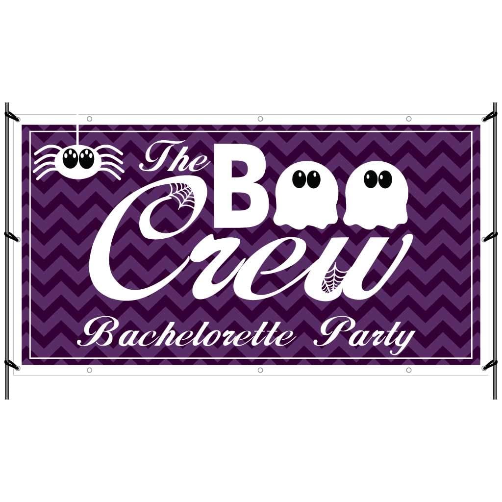 VictoryStore Bachelorette Party Supplies: Custom Boo Crew Banner - Bachelorette Party Banner Waterproof Vinyl 3 feet by 5 feet