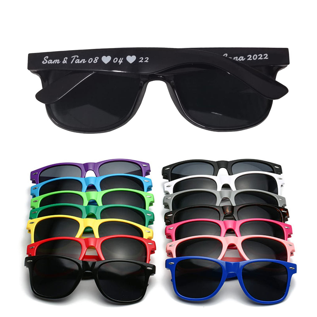 DFDG Personalized Sunglasses Bulk Custom Wedding Party Sunglasses Bachelorette Party Sunglasses for Women & Men