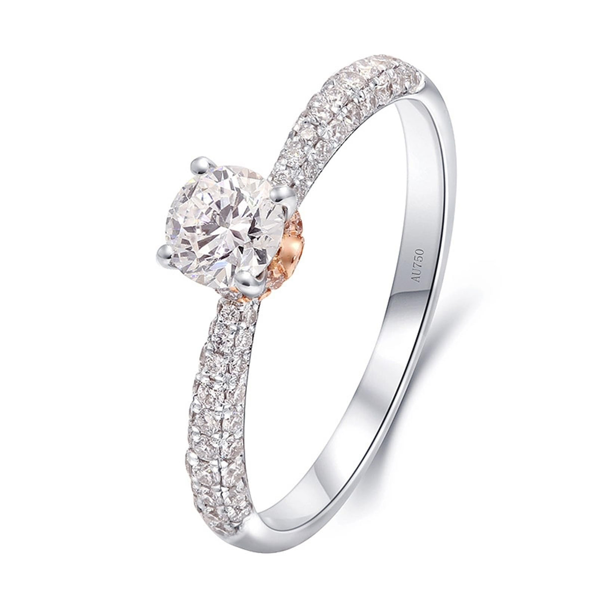 Womens Engagement Rings Vintage Moissanite Ring White Gold Rose Gold Round Size 4 Fashion for Wife New Year Jewelry