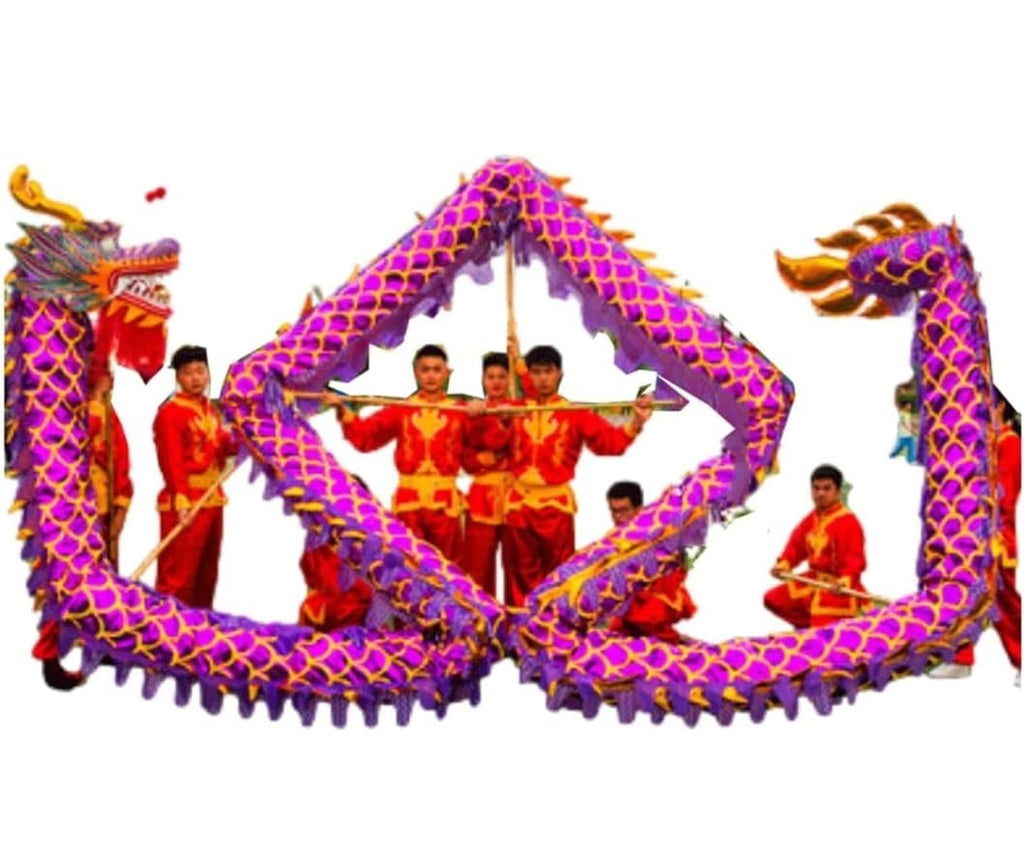 PXIWDAN Lion Dance 18m/59ft Dragon Dance Bronzing Cloth Chinese Ribbon Streamer Fitness Entertainment Performances Dragon Dances