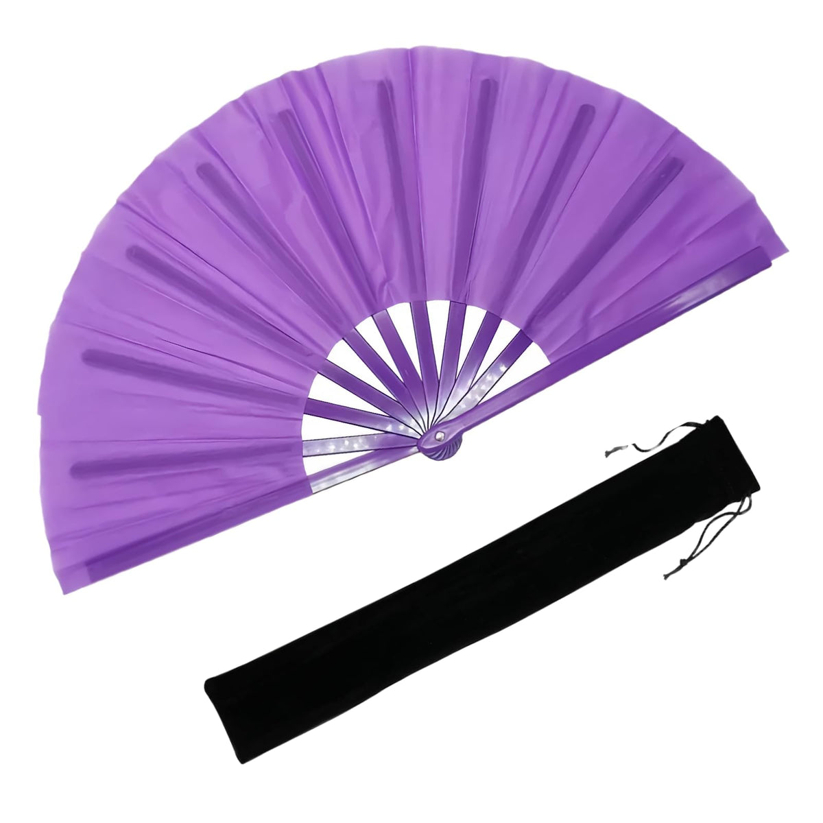 UV Glow 13-Inch Folding Rave Fan for Music Festivals & Parties