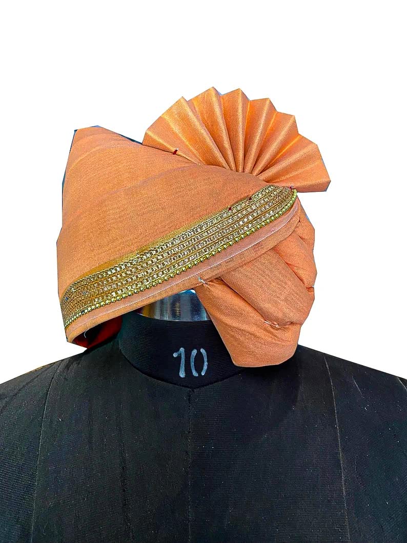Indian Mens Chanderi Silk Turban for Men, Wedding Royal Maharaja Turban, Exclusive Safa for Wedding