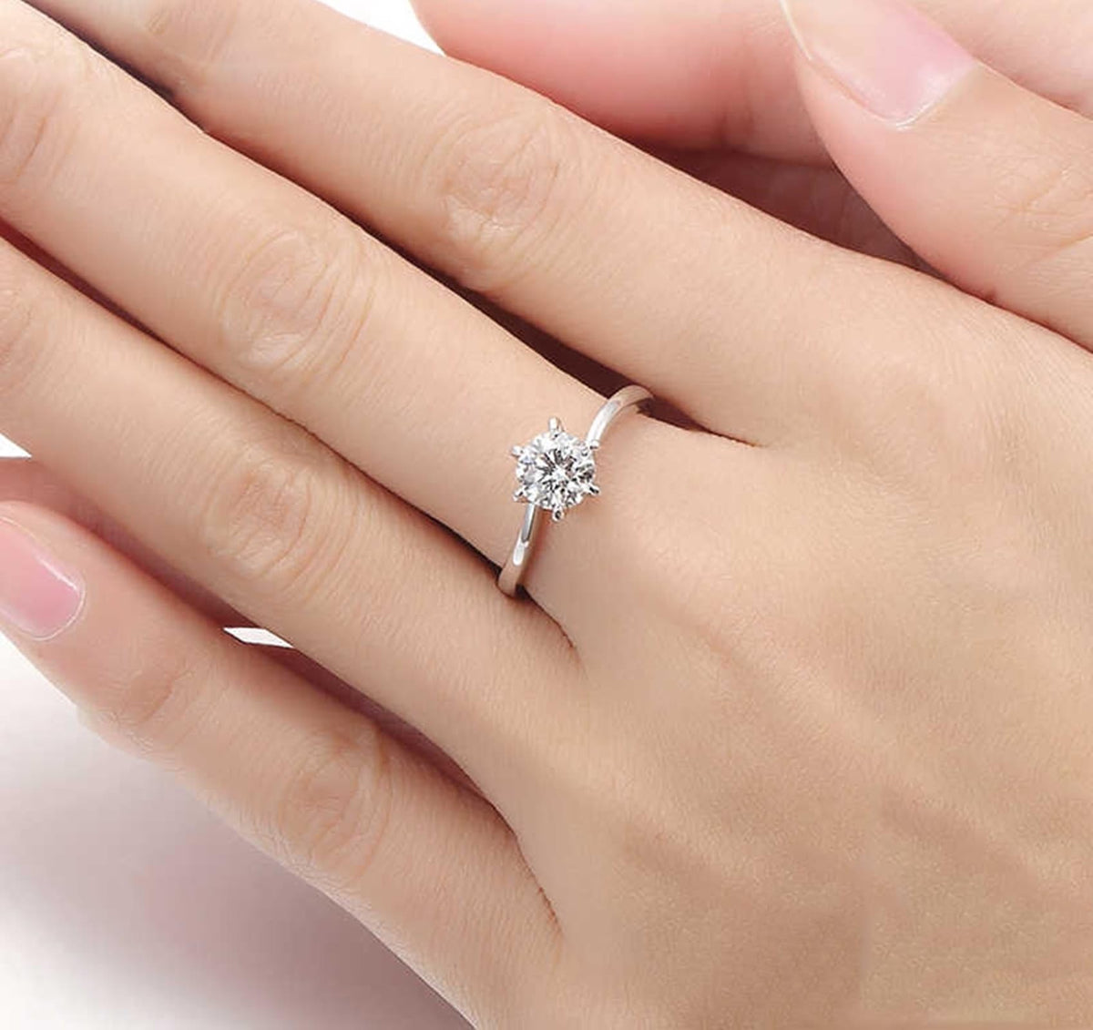 Aienid Vintage Engagement Rings Unique Rings White Gold with 0.3CT Diamond Solid for Sister Graduation Jewelry Gift