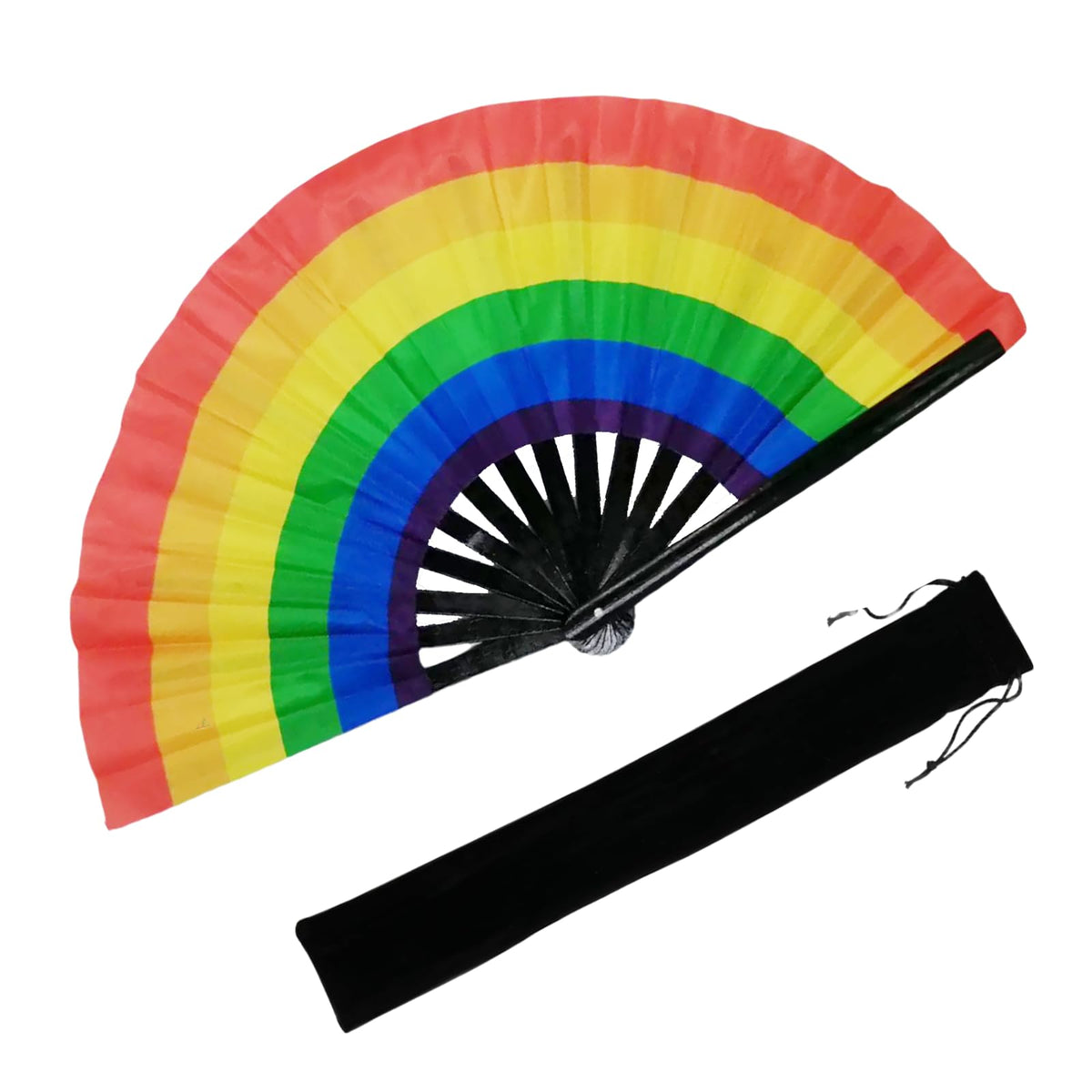 UV Glow 13-Inch Folding Rave Fan for Music Festivals & Parties