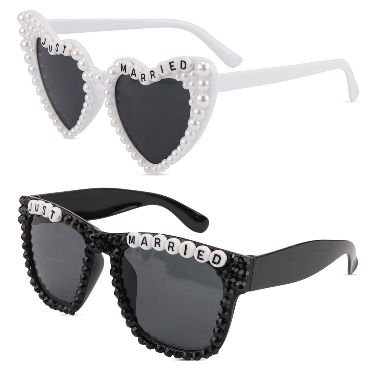 yuxiaoyu Wedding Decor Bride and Groom Sunglasses for Just Married Wedding Party Decorations