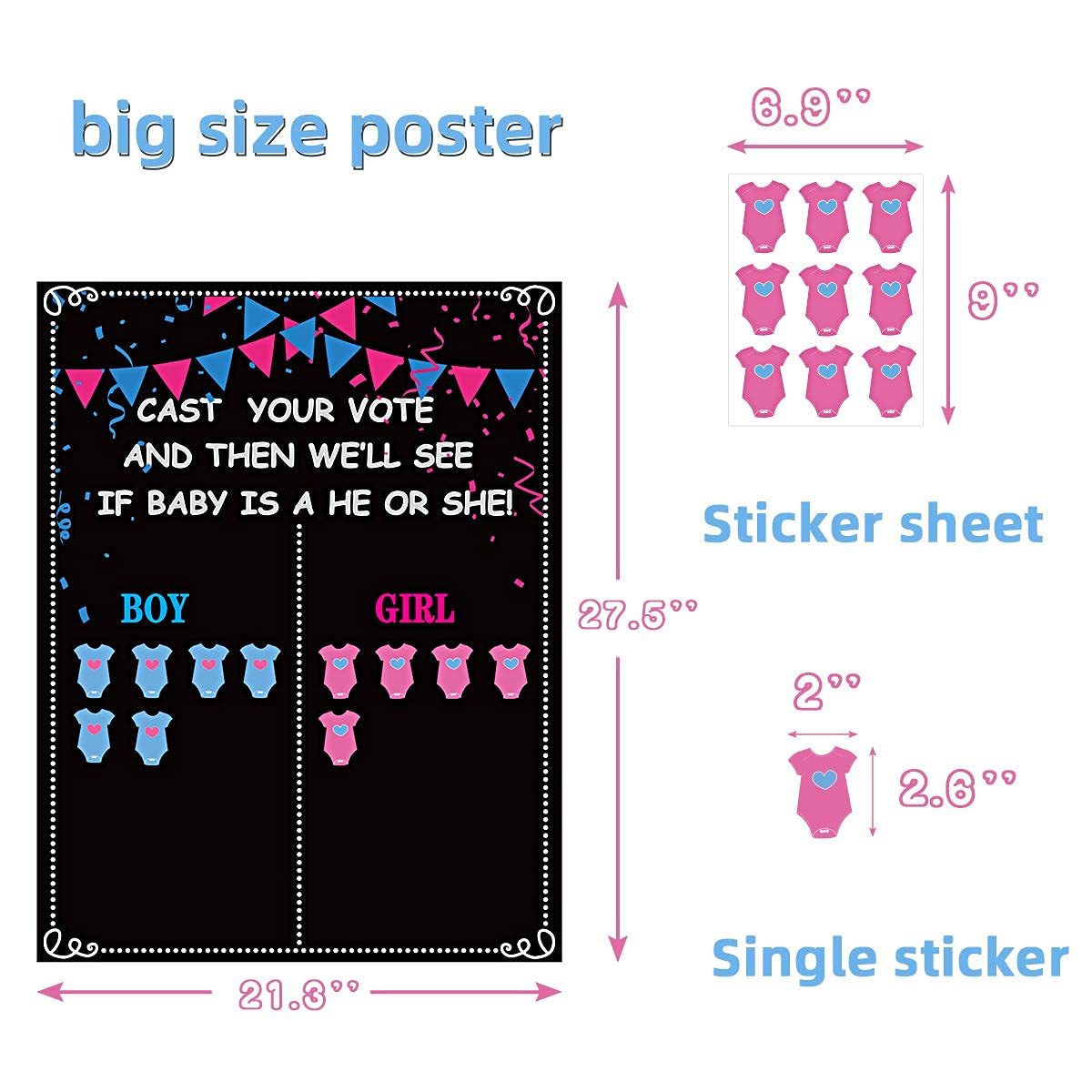 Gender reveal decorations