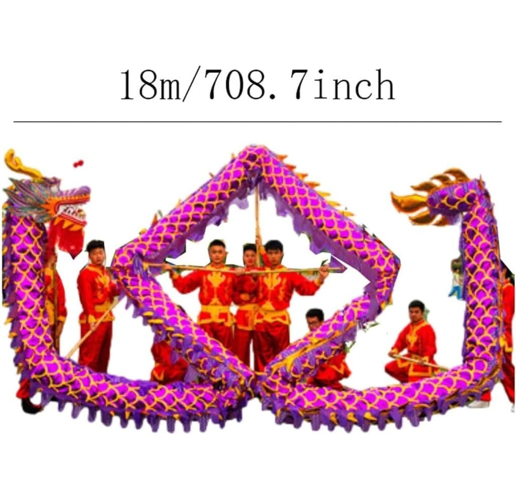 PXIWDAN Lion Dance 18m/59ft Dragon Dance Bronzing Cloth Chinese Ribbon Streamer Fitness Entertainment Performances Dragon Dances