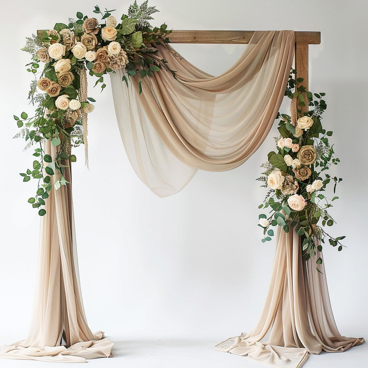 Wokceer Wedding Arch Draping Fabric Backdrop Sheer Drapes Fabric for Wedding Arbor Ceremony Party