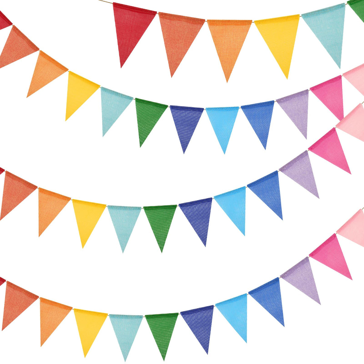 G2PLUS Pre-Strung Burlap Pennant Banners