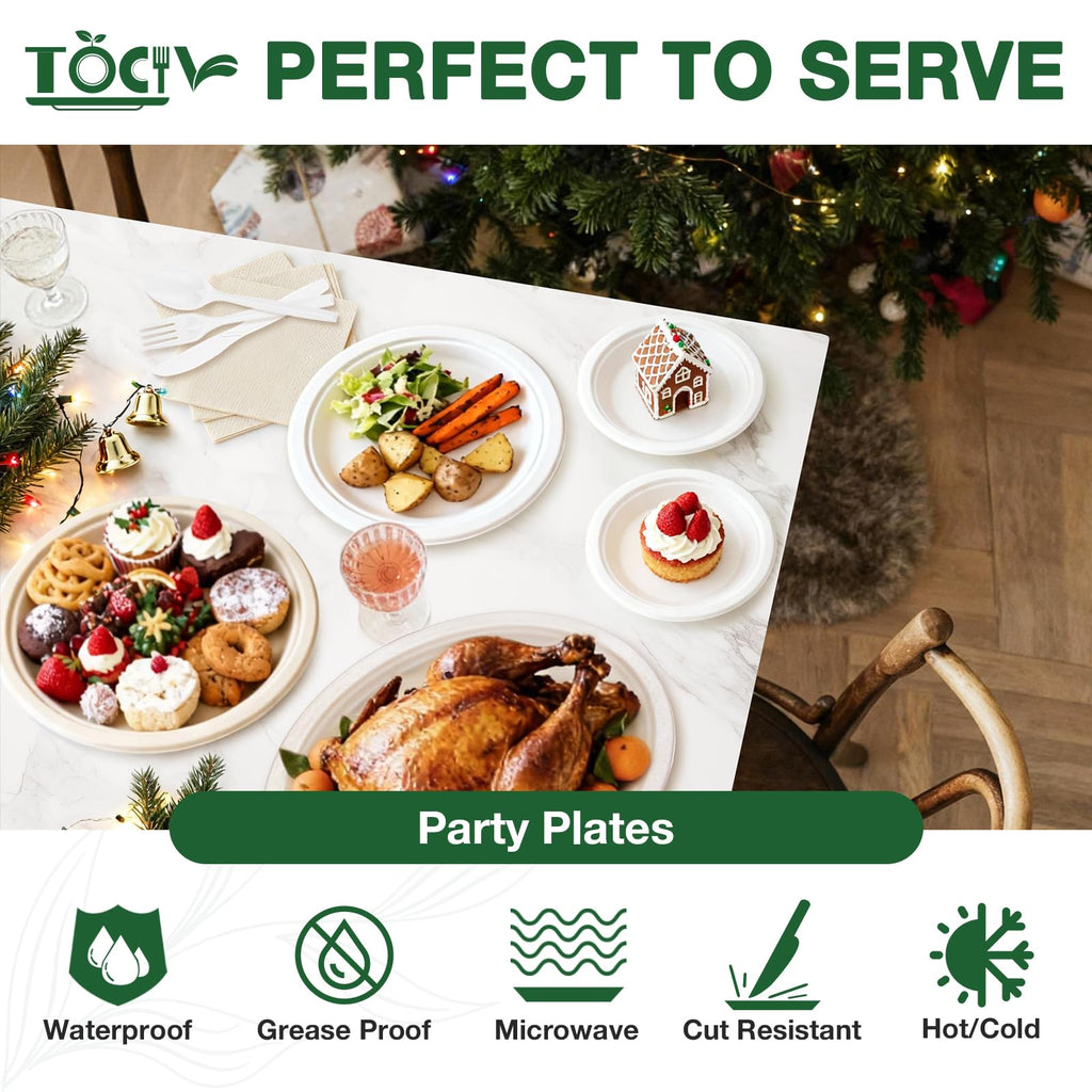 Biaredy Disposable Paper Plates Compostable