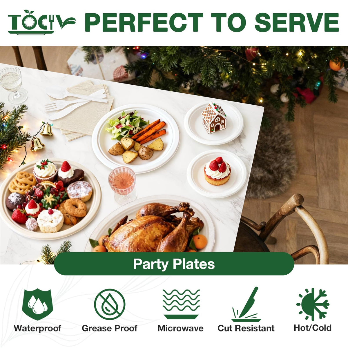 Biaredy Disposable Paper Plates Compostable