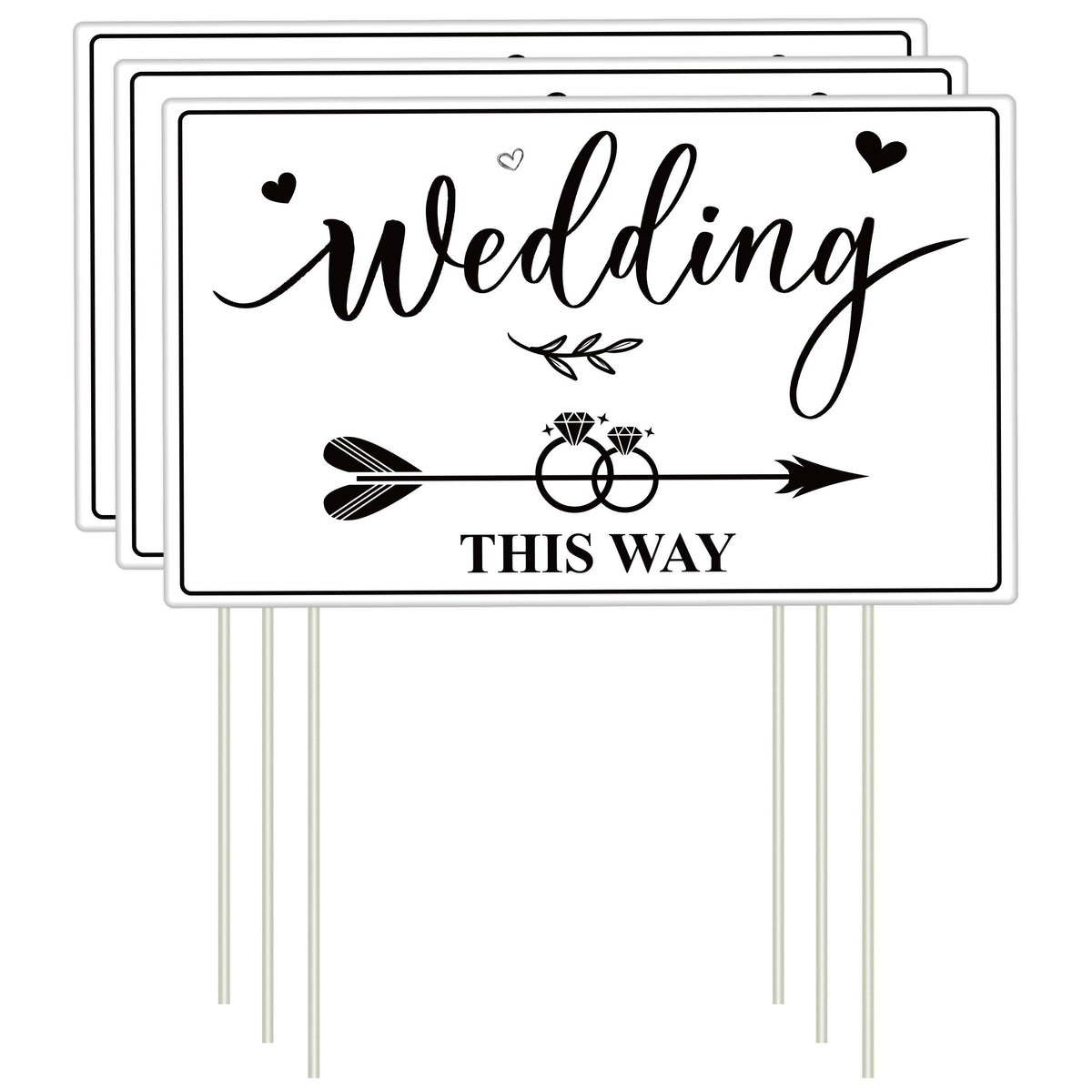 Wedding This Way Lawn Signs Direction Arrow Lawn Yard Signs