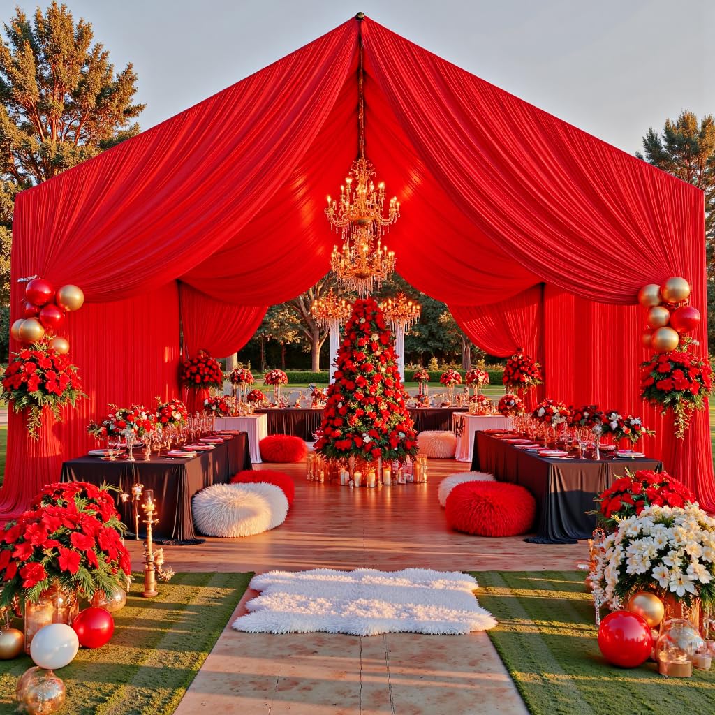Party Village 30FT Wedding Ceiling Drapes Wrinkle-Free Draping Curtains