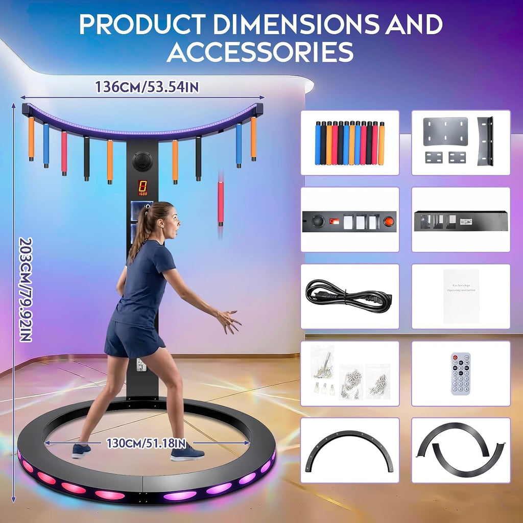 Hand Eye Coordination Catch Stick Arcade Game Machine - Coin Operated Reaction Training Equipment, Coin-Free Entertainment Mode, Party Entertainment, Arcade Room, Bars