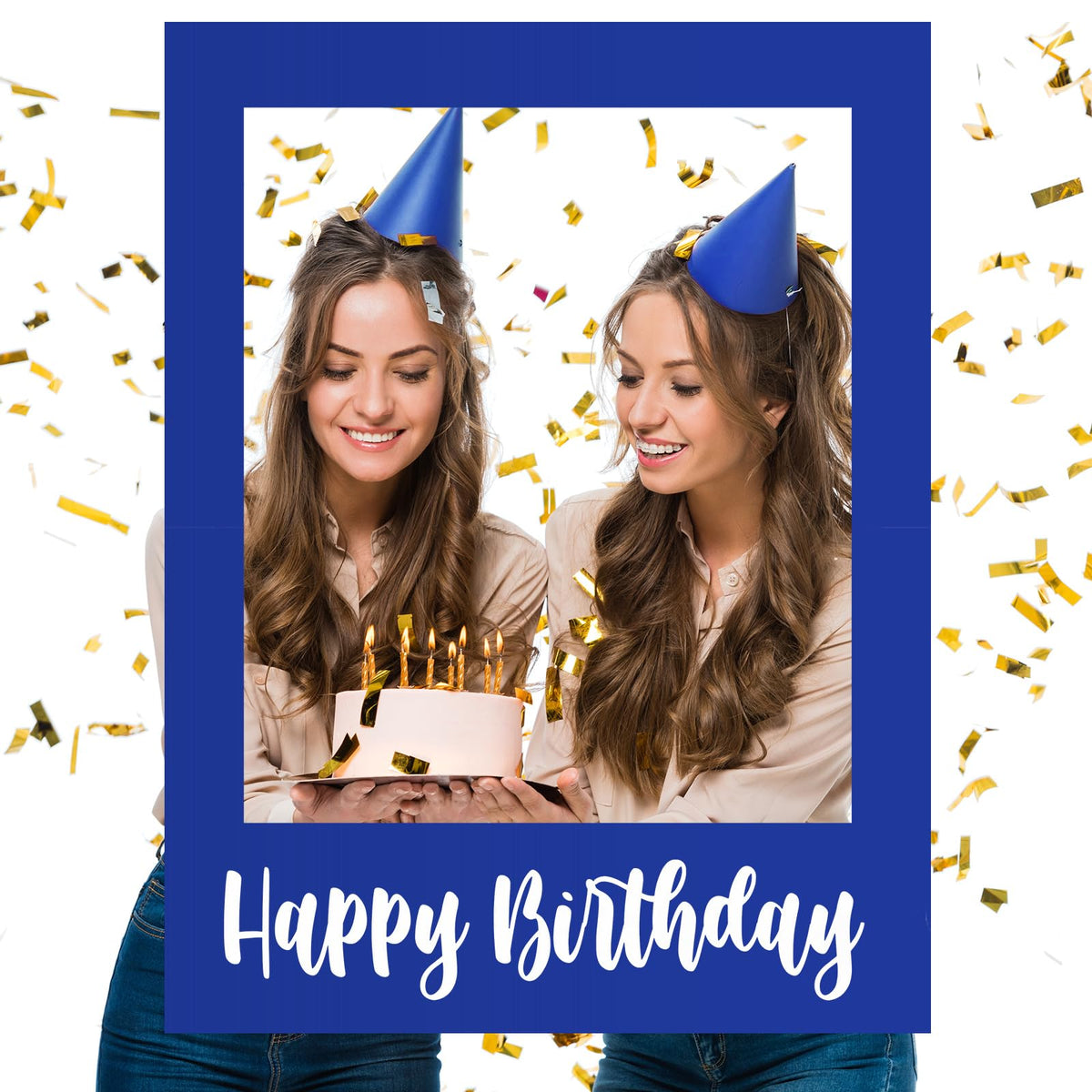 Extra Large Happy Birthday Photo Booth Selfie Frame Prop 32x24"