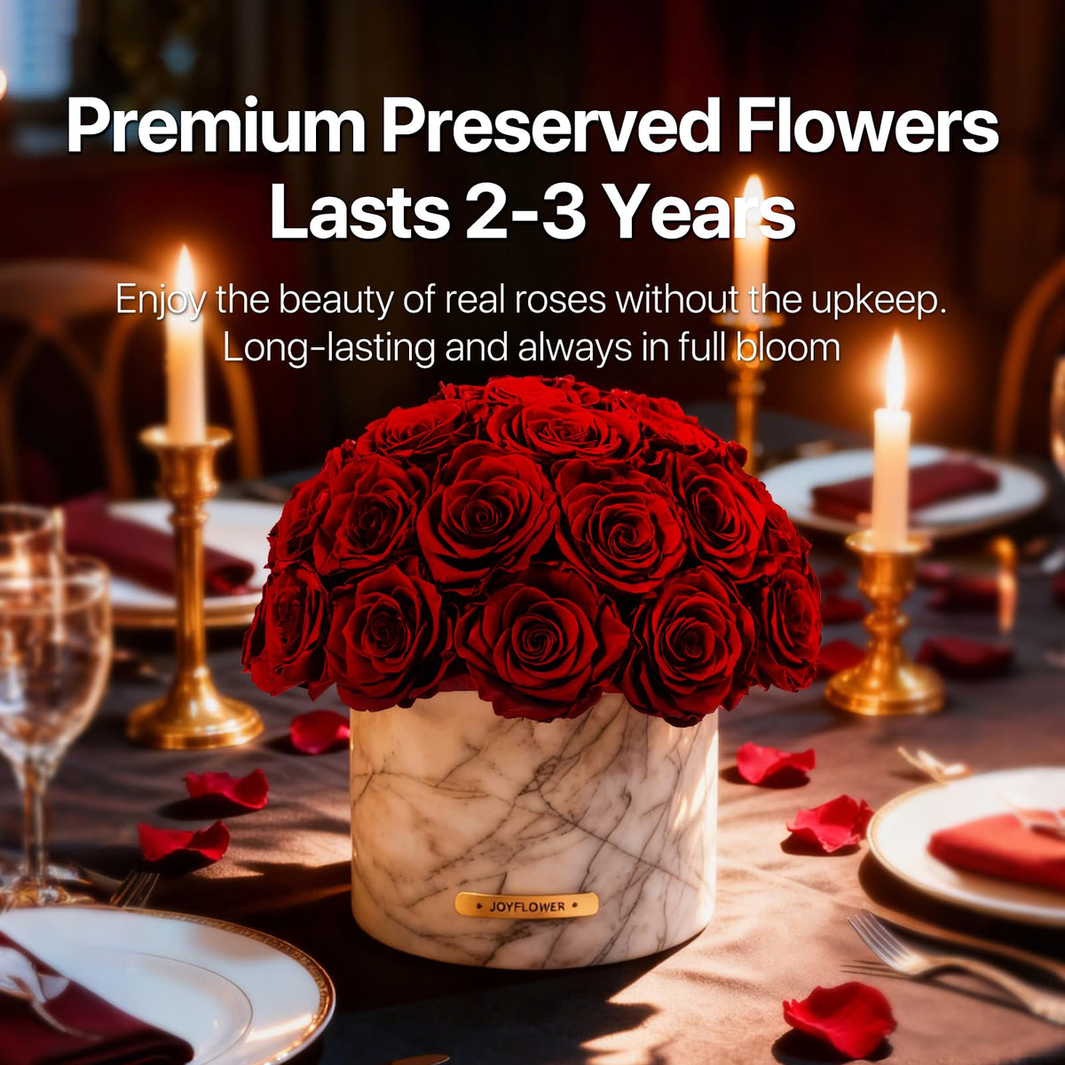 JoyFlower HDS & XXM Preserved Flowers Vase