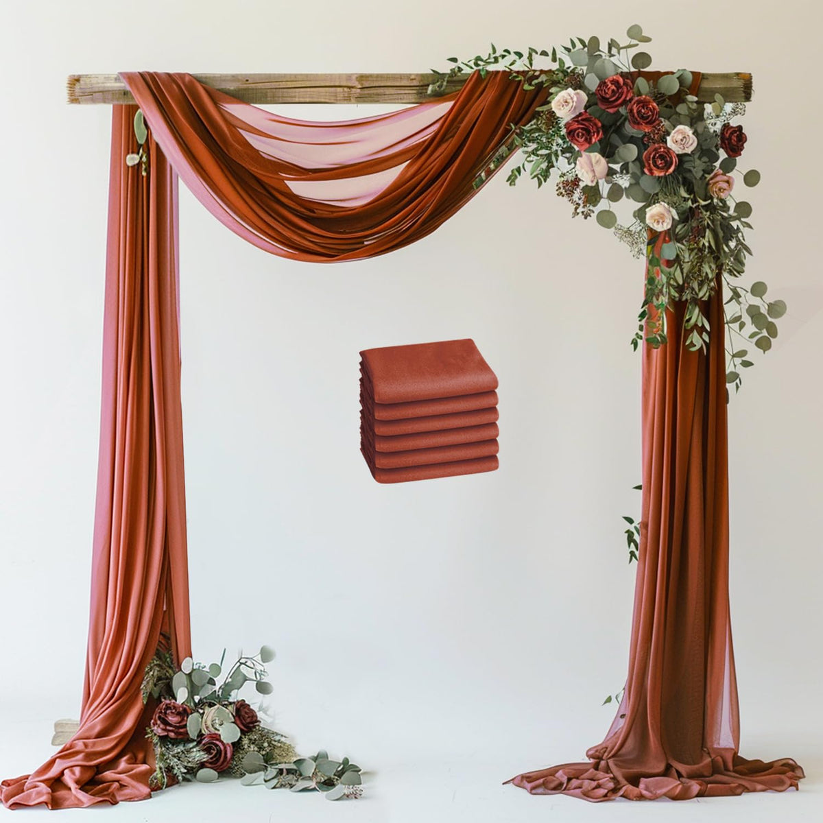 Wokceer Wedding Arch Draping Fabric Backdrop Sheer Drapes Fabric for Wedding Arbor Ceremony Party