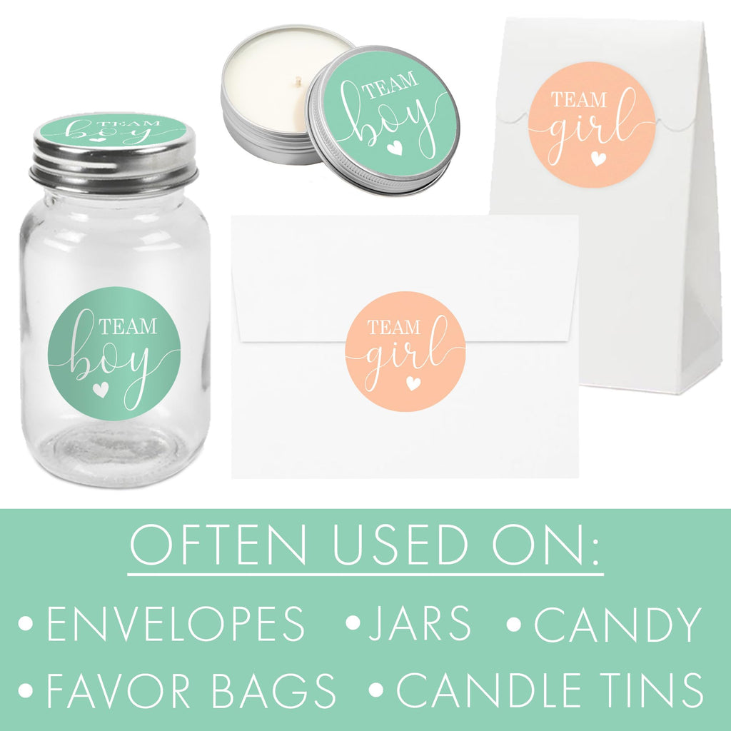 Gender Reveal Stickers - Boy or Girl Gender Reveal Decorations - 40 Count