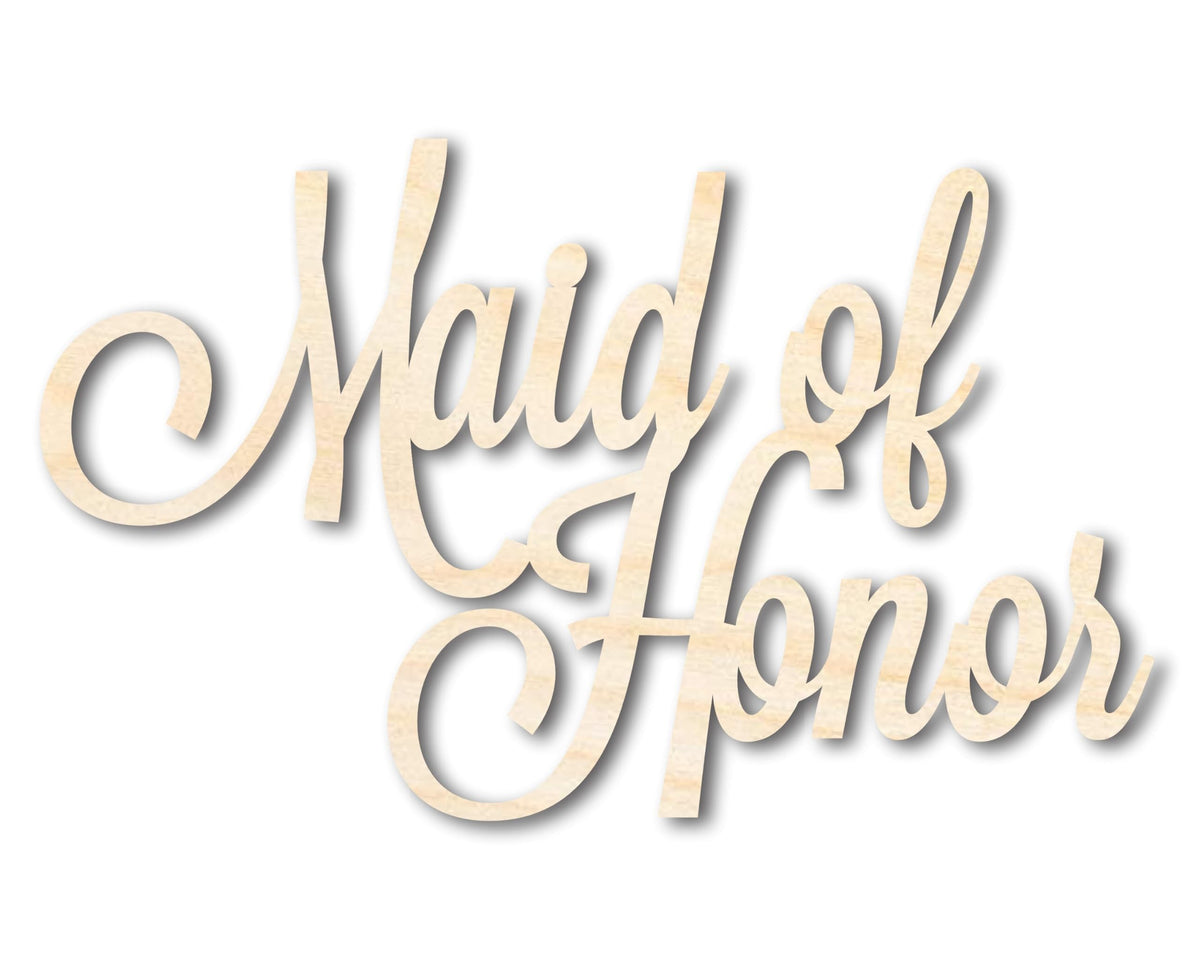Unfinished Wood Maid of Honor Shape Word Craft up to 46" 46" / 1/2"