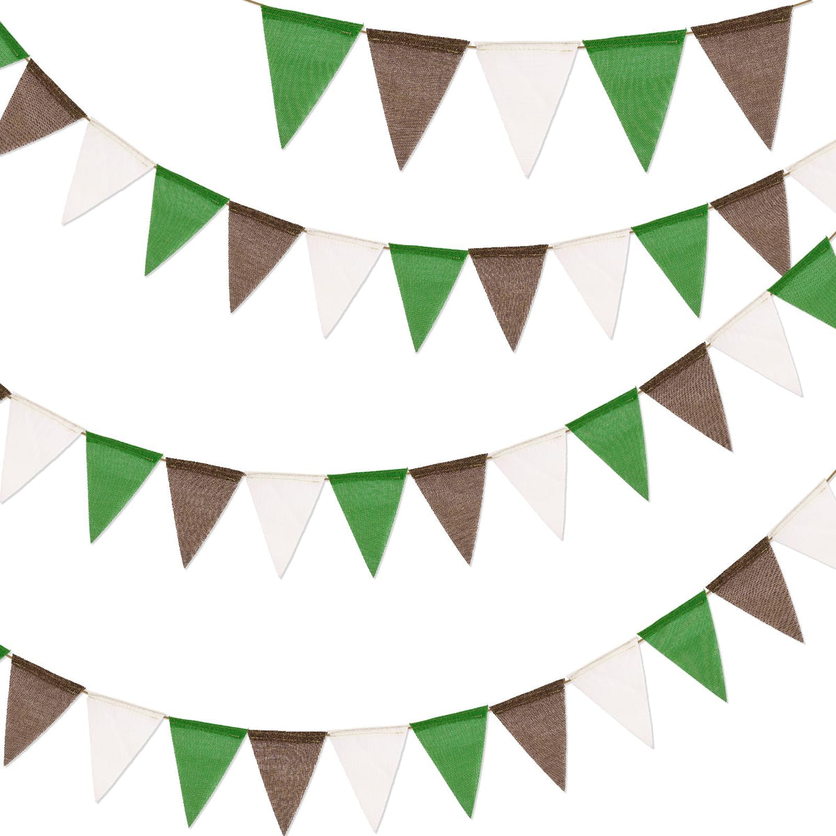 G2PLUS Pre-Strung Burlap Pennant Banners