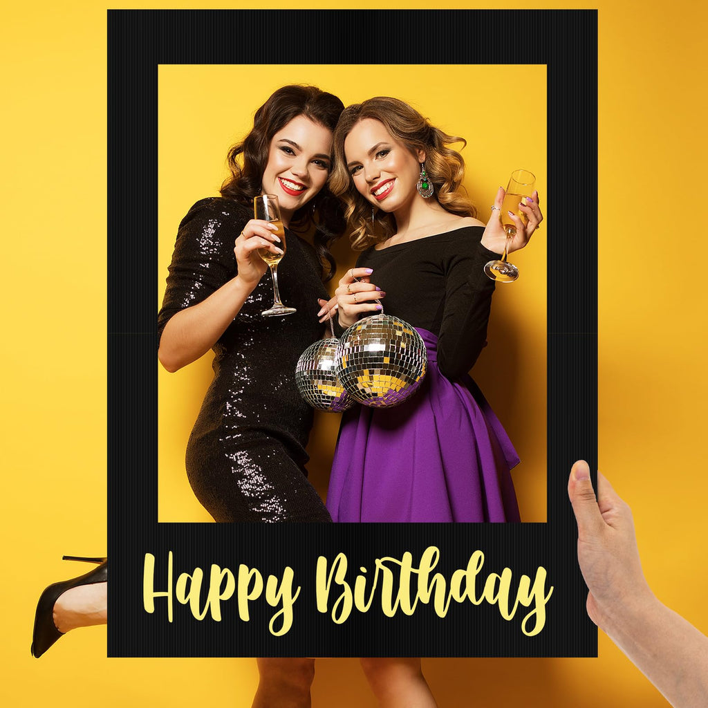 Extra Large Happy Birthday Photo Booth Selfie Frame Prop 32x24"