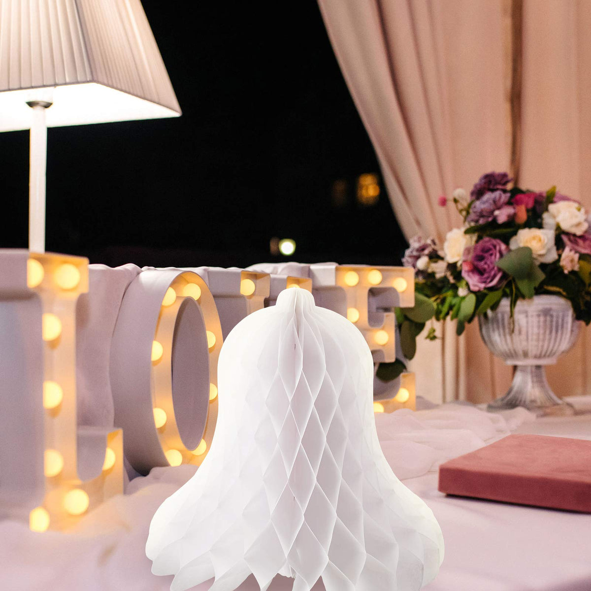 WILLBOND Paper Wedding Bells Hanging Honeycomb 12 Inch