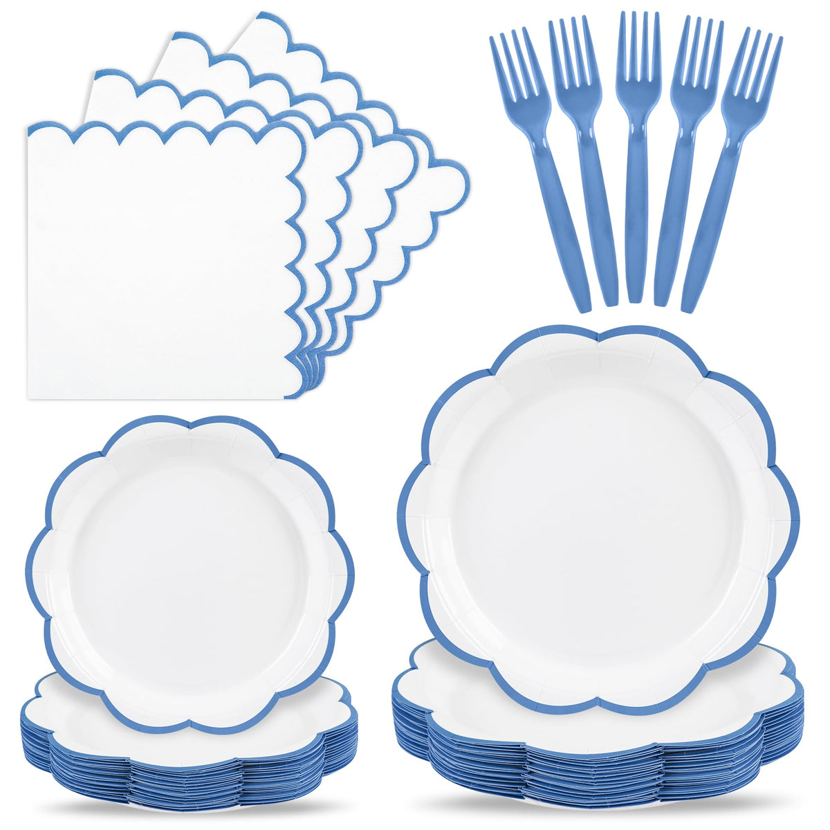 96 Pcs Pink Paper Plates and Napkins Set Party Supplies Serve for 24 Guests