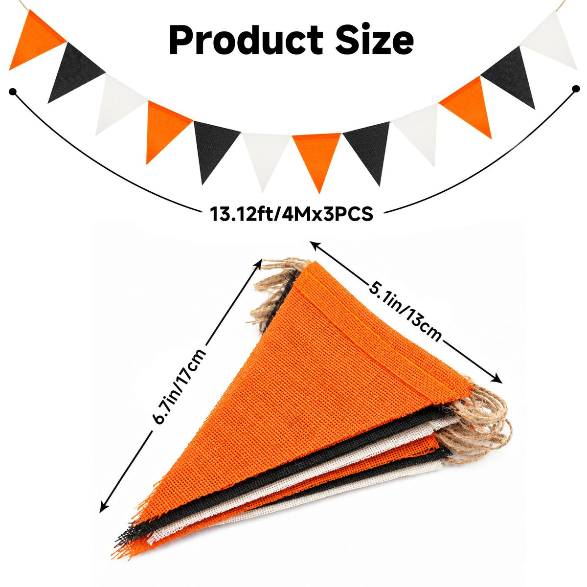 G2PLUS Pre-Strung Burlap Pennant Banners