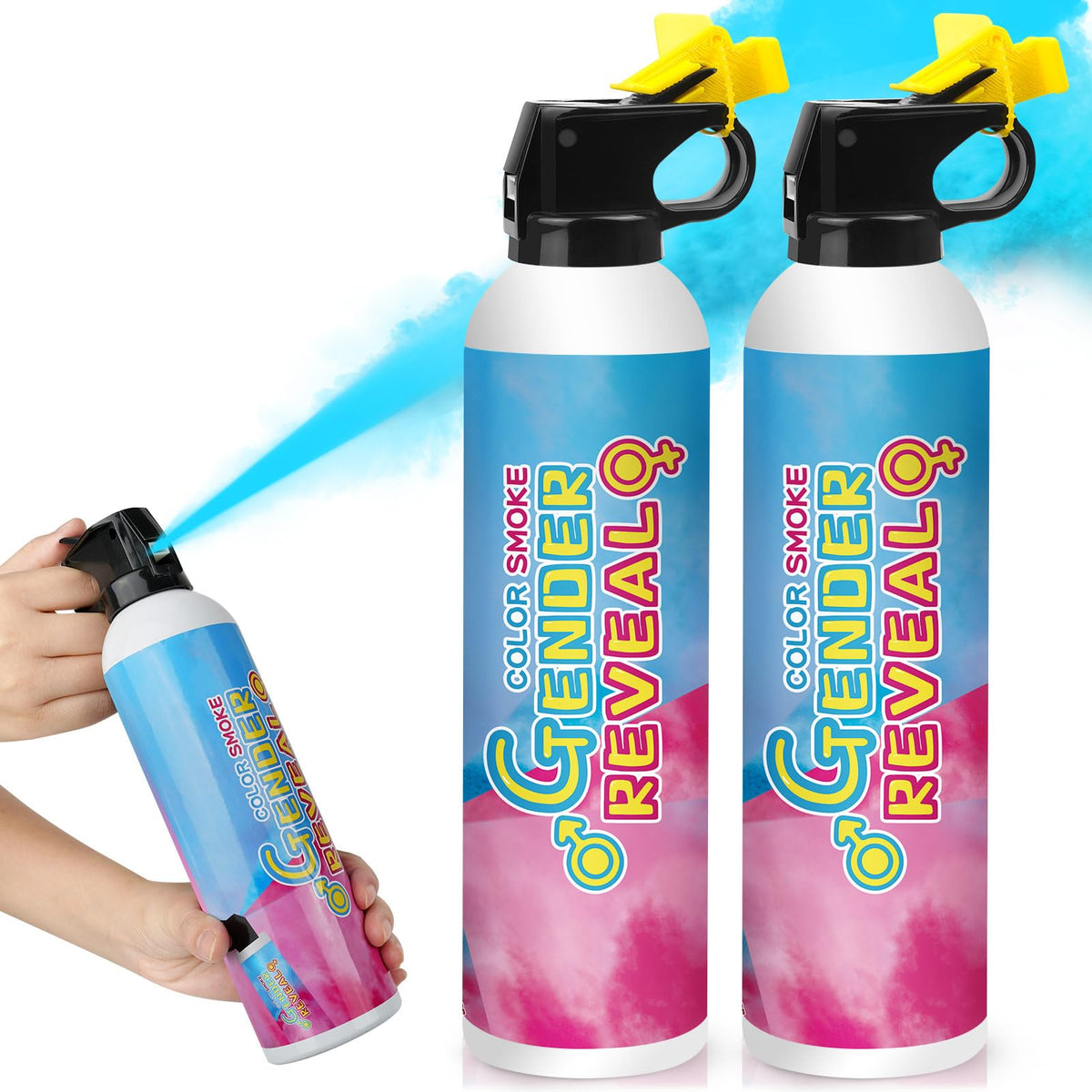Merear Gender Reveal Fire Extinguisher, Gender Reveal Ideas, 100% Biodegradable Baby Boy or Girl Reveal Party Ideas for Gender Reveal Decorations