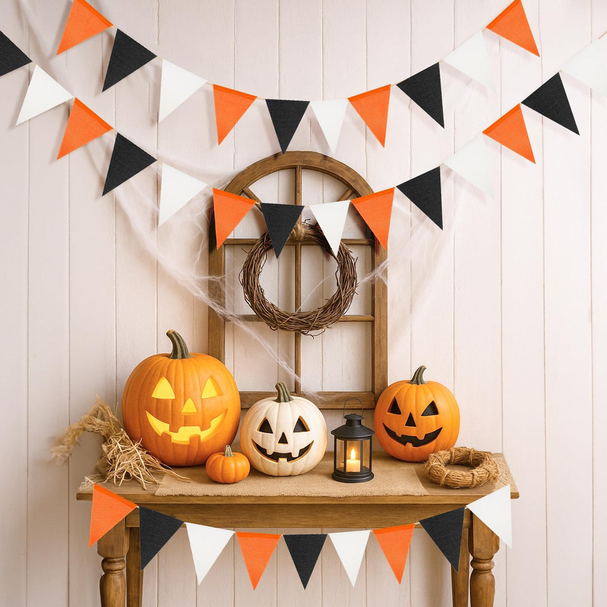 G2PLUS Pre-Strung Burlap Pennant Banners