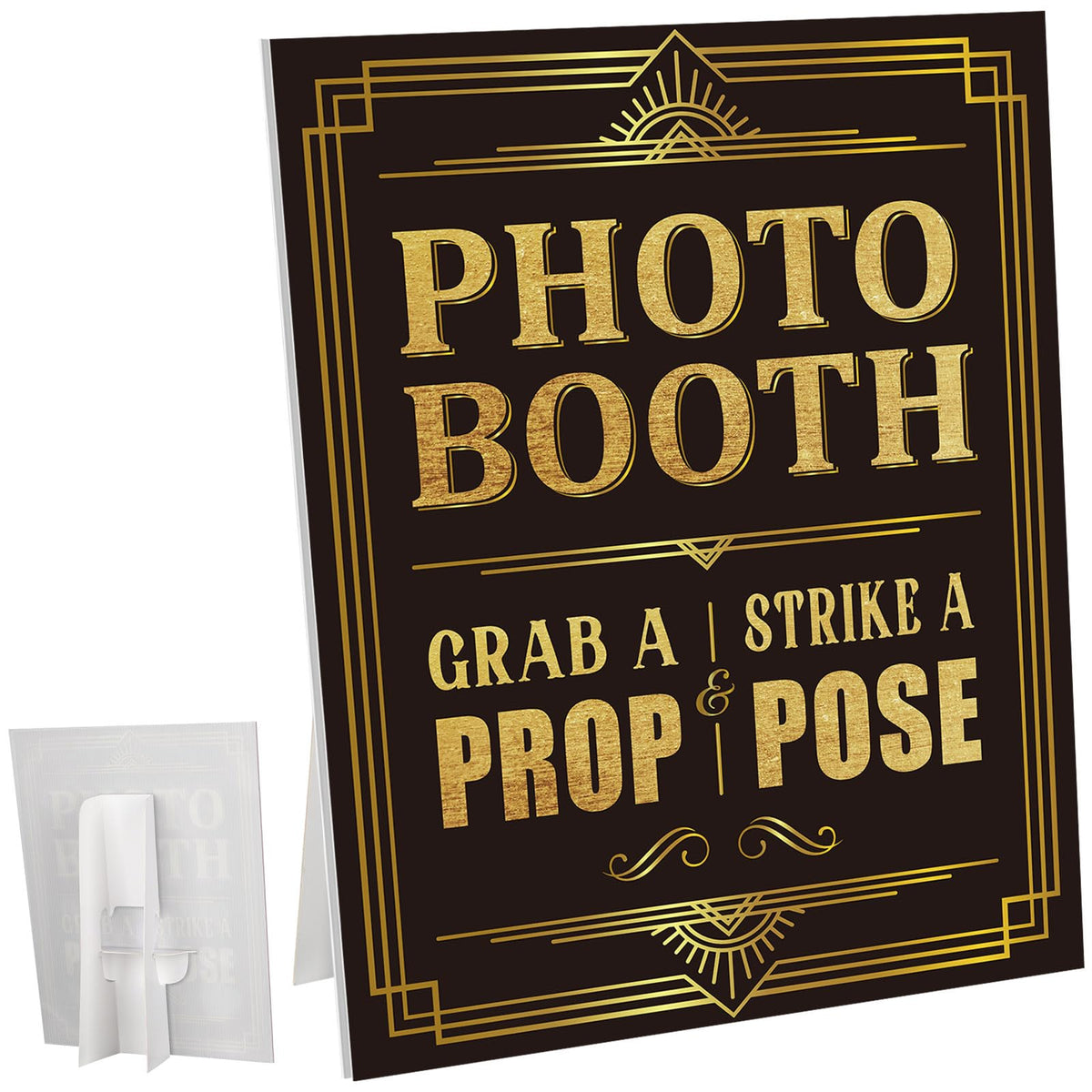 Retro Photo Booth Sign with Stand for Party Event Tables