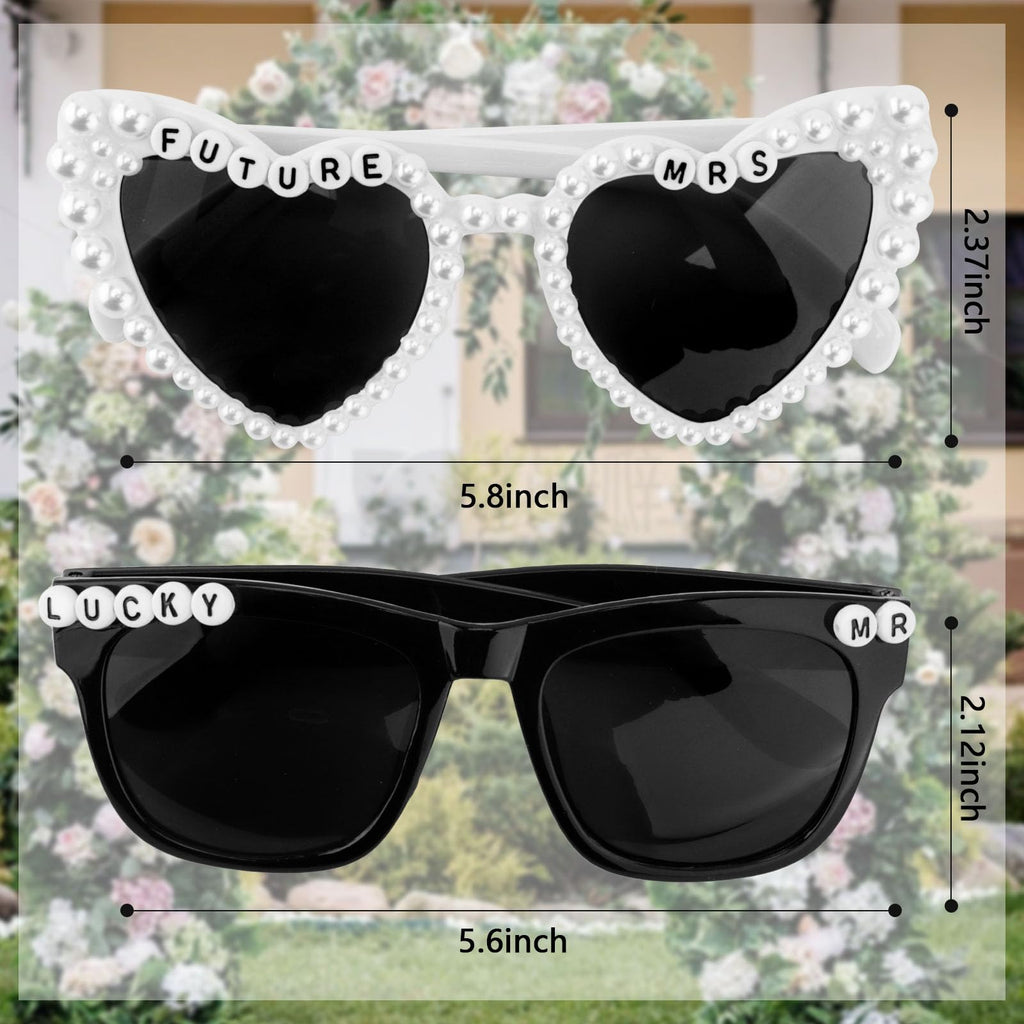 yuxiaoyu Wedding Decor Bride and Groom Sunglasses for Just Married Wedding Party Decorations