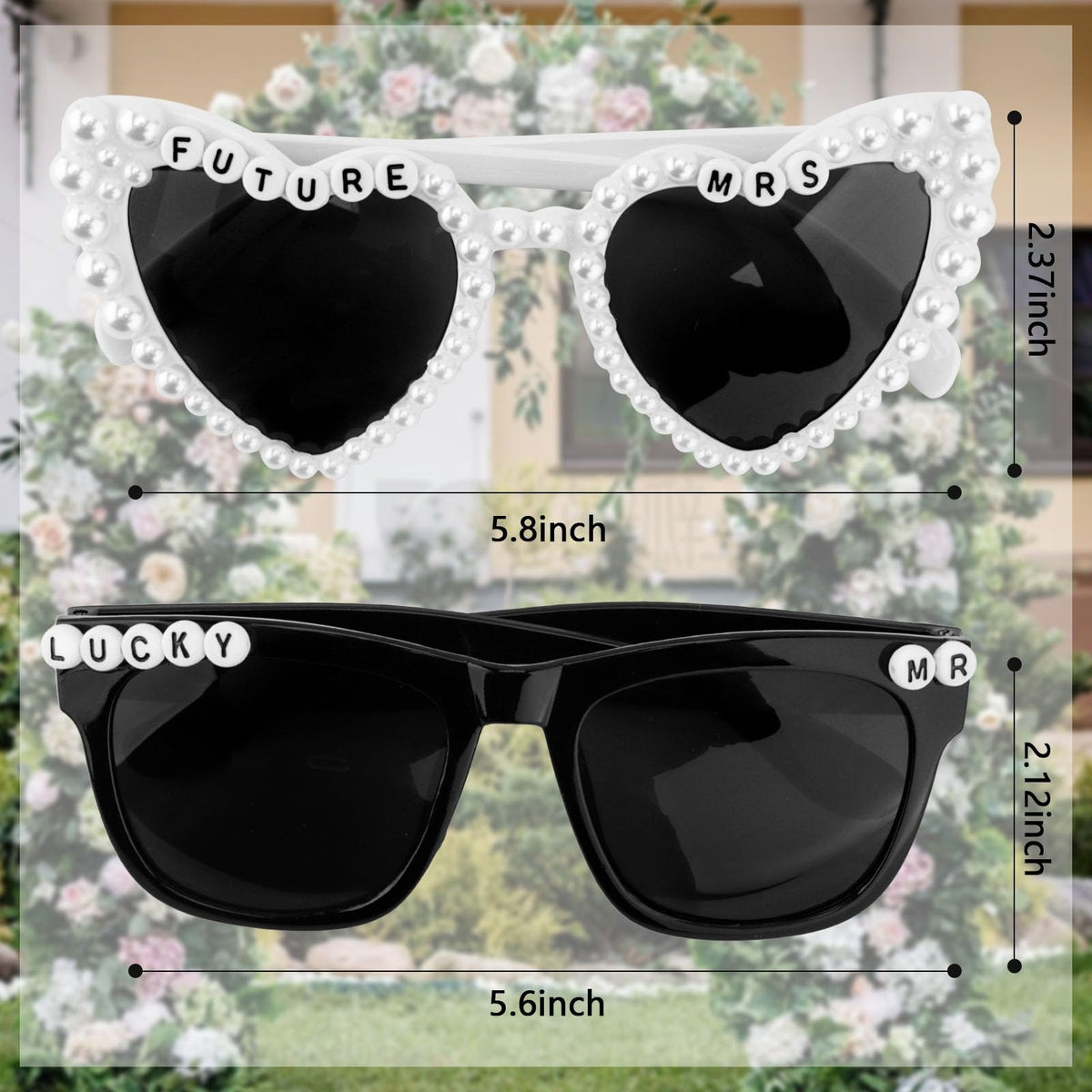 yuxiaoyu Wedding Decor Bride and Groom Sunglasses for Just Married Wedding Party Decorations