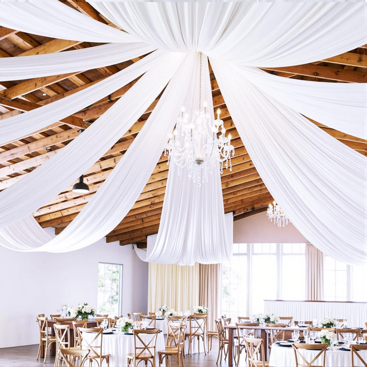 Party Village 30FT Wedding Ceiling Drapes Wrinkle-Free Draping Curtains